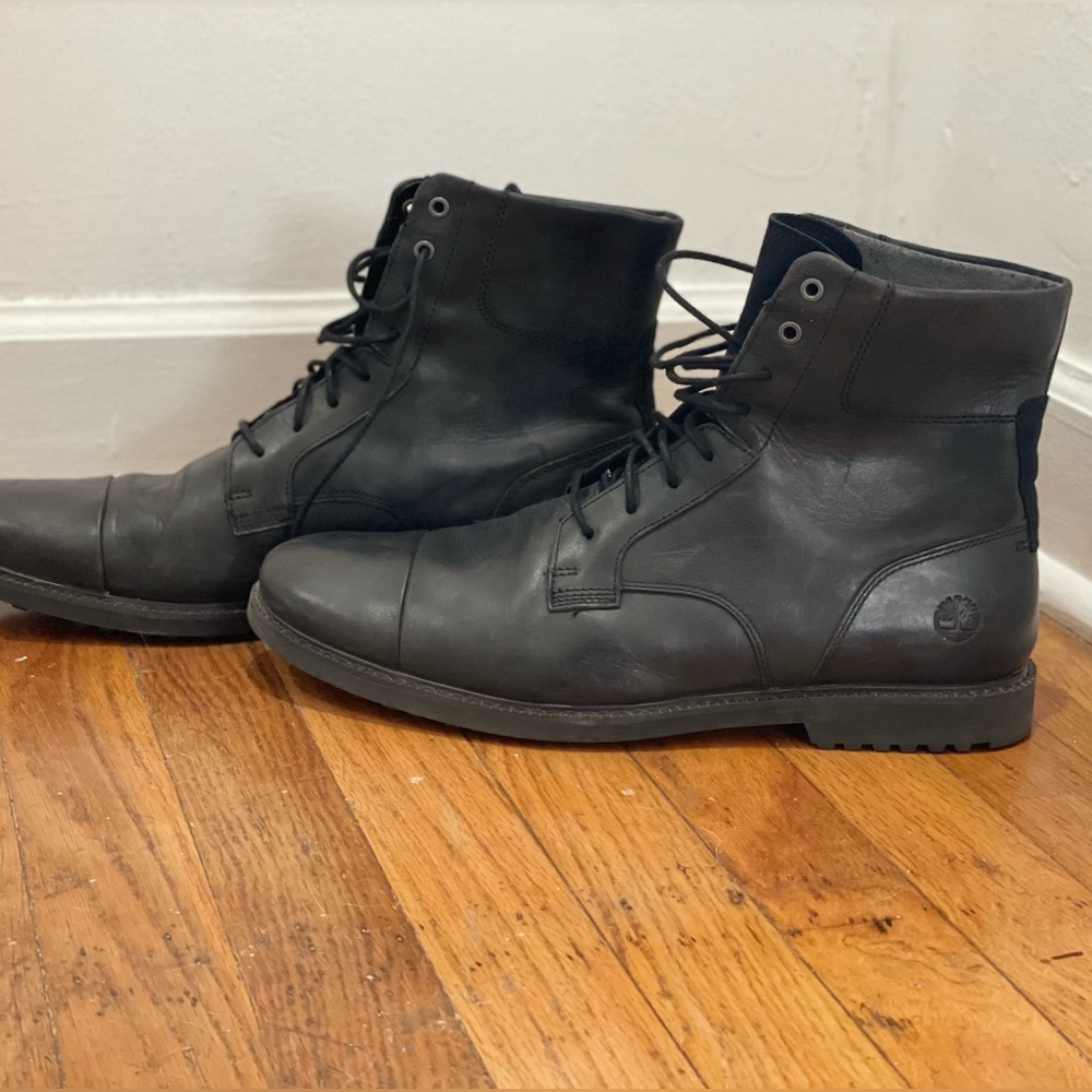 Timberland Black Boots. Size 11.5. Gently used
